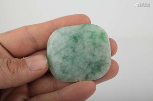 A natural jadeite mandarin necklace plaque, Qing,