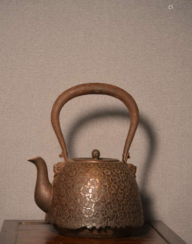 Japanese Iron Teapot - signed - Massive Size