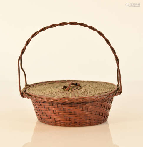 Japanese Bronze Woven Basket