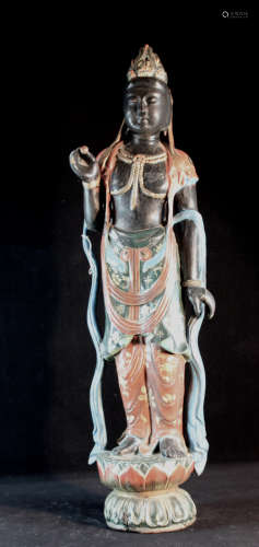 Chinese Wood Kuanyin with Lacquer