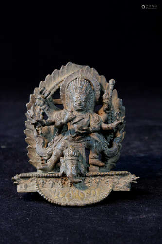 Tibetan Bronze Guardian with Multi Arm