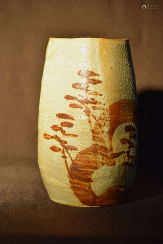 Japanese Studio Vase with Shino Glaze