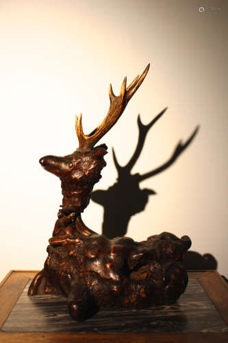 Chinese Rootwood Deer with Stag Horn
