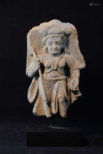 Early Idian Grey Schist Stone Carving