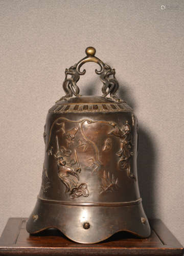 Chinese Bronze Daoist Bell - Massive Size