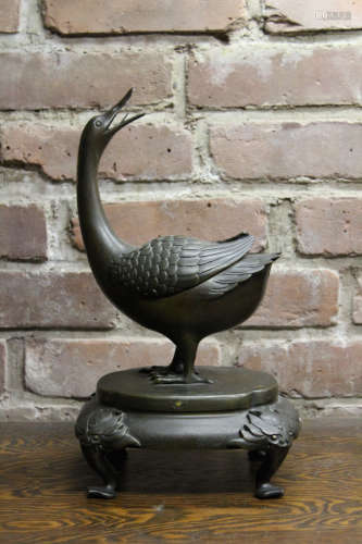 Antique Asian Bronze Censer of Duck Form