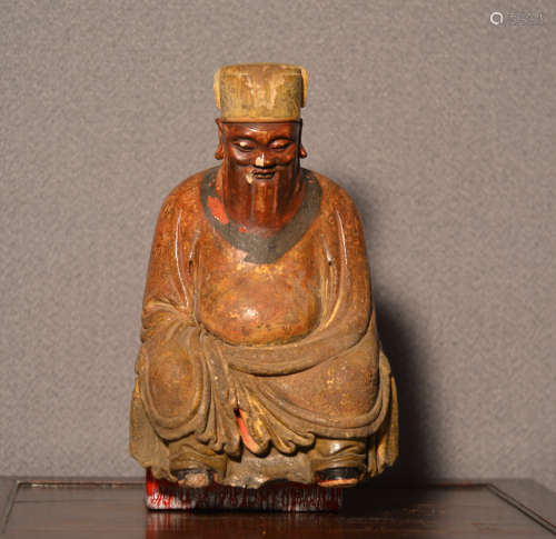 Chinese Terra Cotta Clay Seated Officer