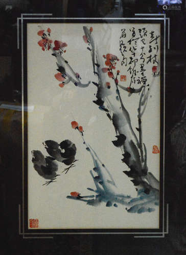 Chinese Water Color Painting of Bird Scene