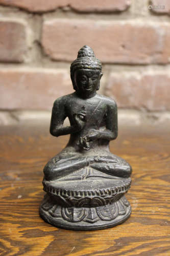 Antique Java Bronze Seated Buddha