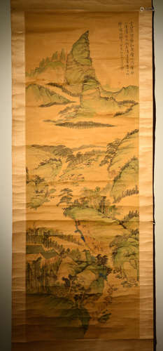 Chinese Scroll Painting on Silk - Landscpape