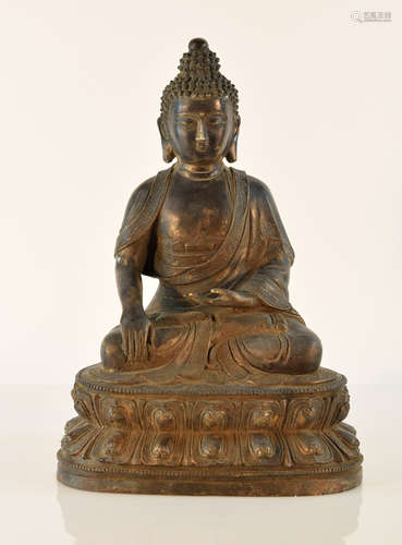 Chinese Bronze Seated Buddha