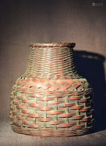 Large Japanese Bamboo Vase for Floral Arrangement