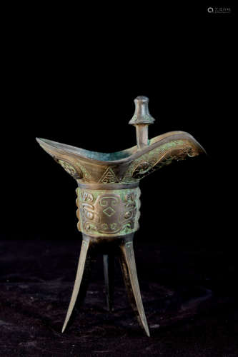 Chinese Bronze Ju Ritual Cup