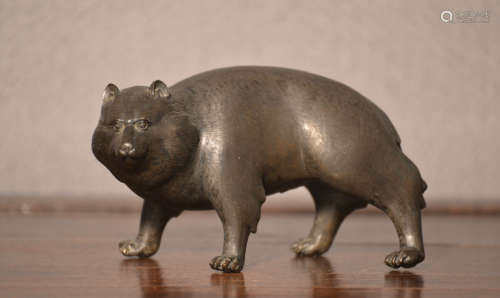 Japanese Bronze Bear - Signed
