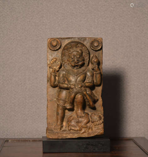 Indian Stone Carving of Diety with Multi Hand