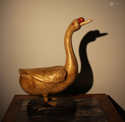 Chinese Wood Goose with Lacquer