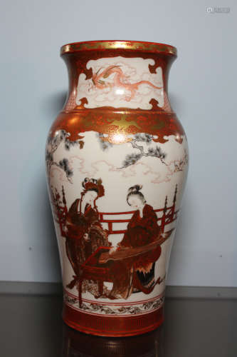 Japanese Kutani Porcelain Vase - Figural Scene