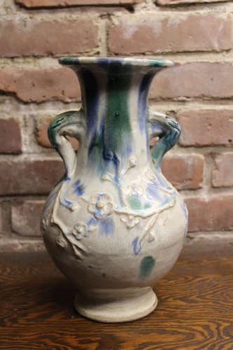 Chinese Shiwan Pottery Vase with Flambe Glaze