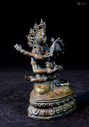 Nepalese Bronze Tara Embracing Each Other