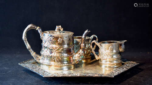 Set of Chinese Export Silver Tea Service