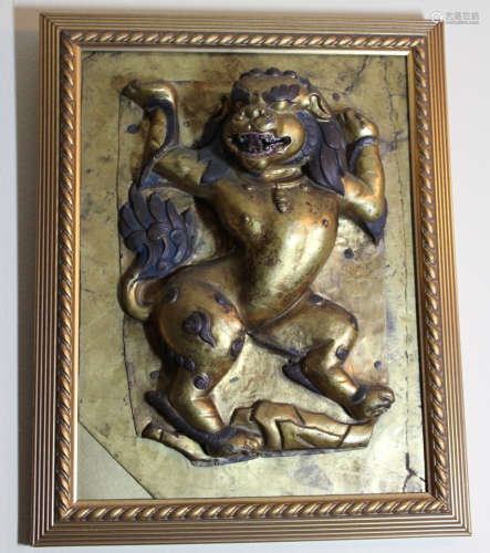 Tibet Buudhist Lion - Framed