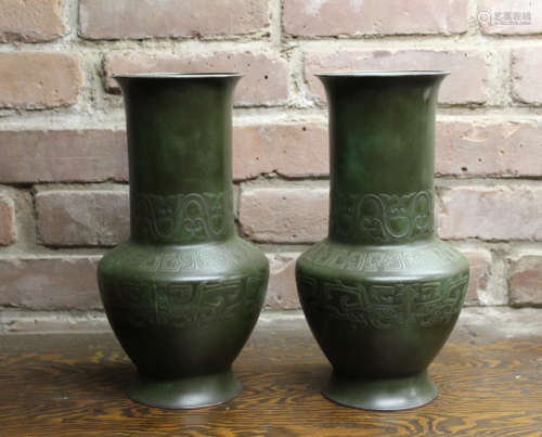Important Pair Japanese Closionne Vases by Ando Jubei