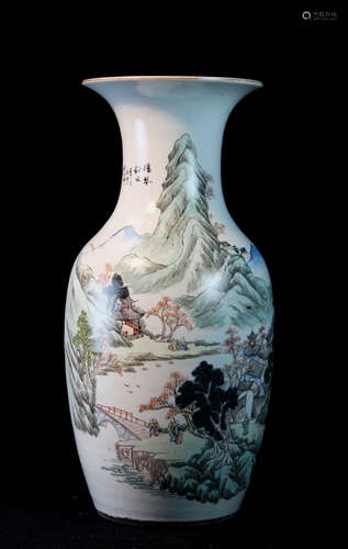 Chinese Porcelain Vase with Landscape Scene