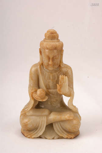 A Chinese Carved Jade Buddha