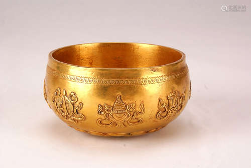 A Chinese Gilt Bronze Bowl