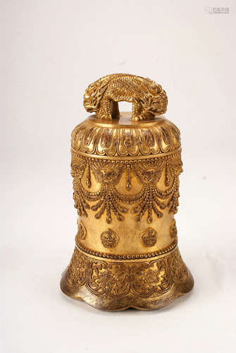 A Chinese Gilt Bronze Bell