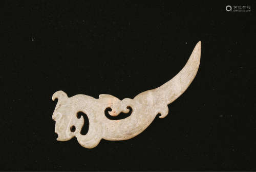 A Chinese Carved Jade Decoration with Dragon Shape