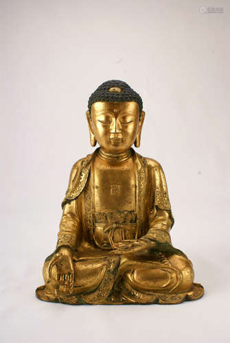 A Chinese Gilt Bronze Buddha