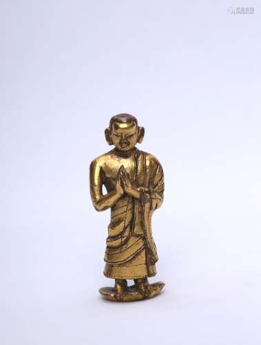 A Chinese Gilt Bronze Standing Buddha