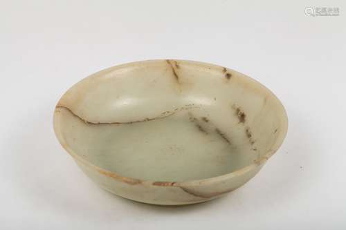 CHINESE CELADON JADE BOWL WITH MARK ON BOTTOM