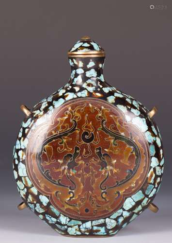 CHINESE BRONZE FLASK VASE