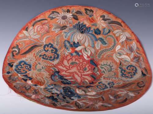 CHINESE FLOWER EMBROIDERY SEAT PADDING