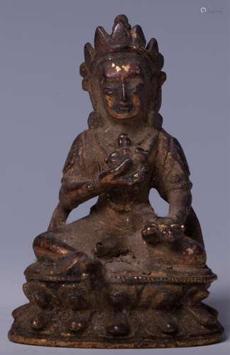 CHINESE GILT BRONZE FIGURE OF AMITABHA