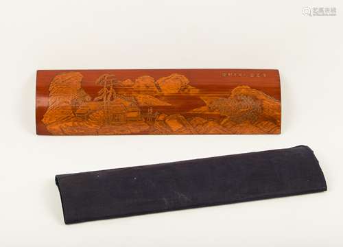 CHINESE BAMBOO CARVED WRIST REST