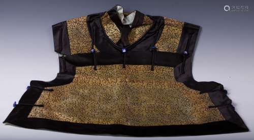 CHINESE SMALL QING DYNASTY GOLD EMBROIDERY VEST