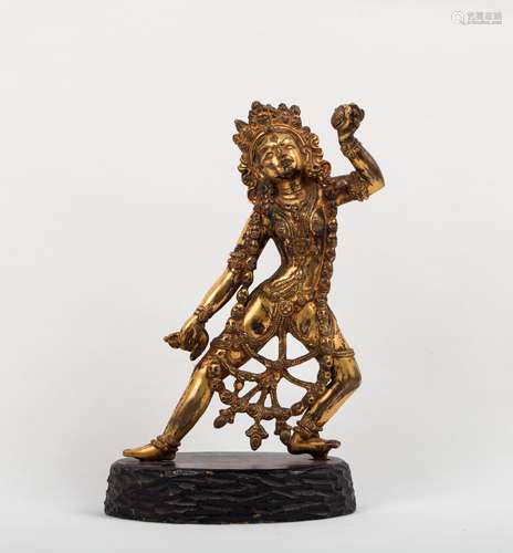 CHINESE GILT BRONZE FIGURE OF DAKINI