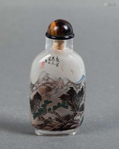 CHINESE INTERIOR PAINTED SNUFF BOTTLE, ZHOU LEYUAN