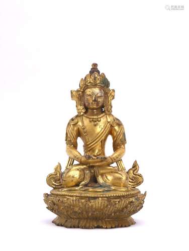 A Chinese Gilt Bronze Buddha