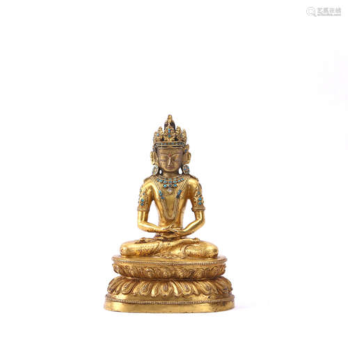 A Chinese Gilt Bronze Buddha