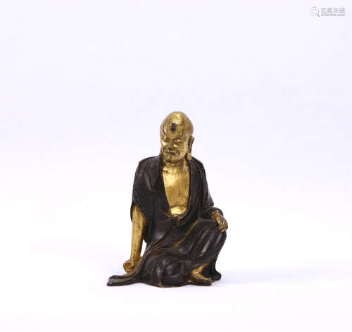A Chinese Gilt Bronze Luohan