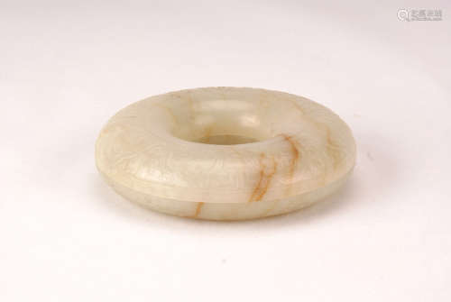 A Chinese Jade Round Box with Cover