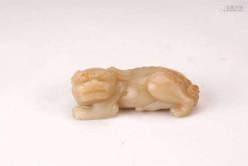 A Chinese Jade Carved Foo-Dog