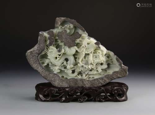 Chinese Carved Jade Boulder