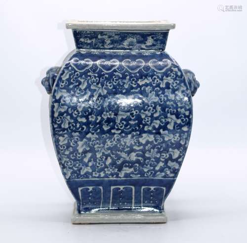 Chinese Blue and White Square Vase