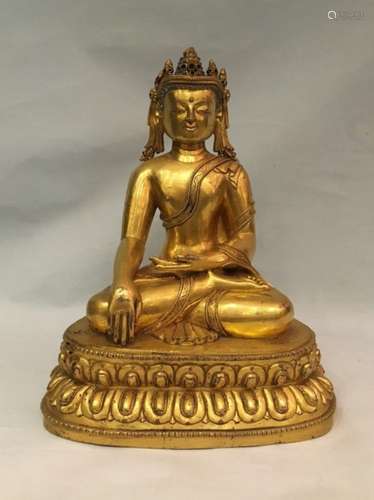 Chinese Gilt Bronze Buddha Statue