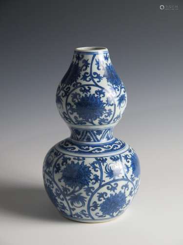 Chinese Blue And White Double Gourd Vase